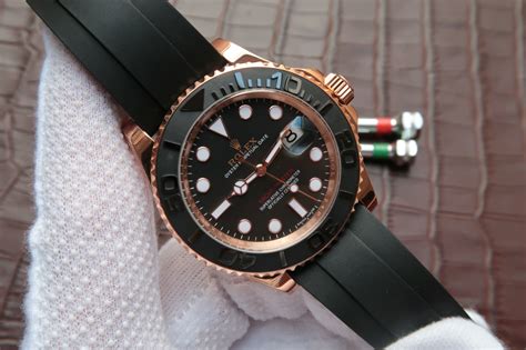 yacht master rose black rolex replica